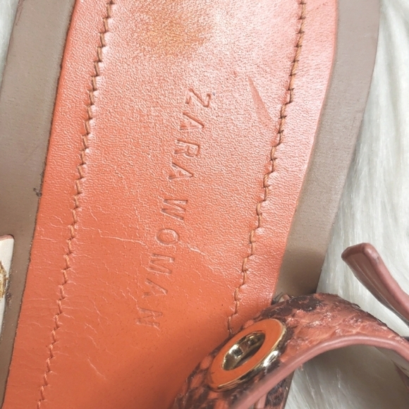 Zara Ankle strap sandals wrap around coral snake 10 - Picture 4 of 8